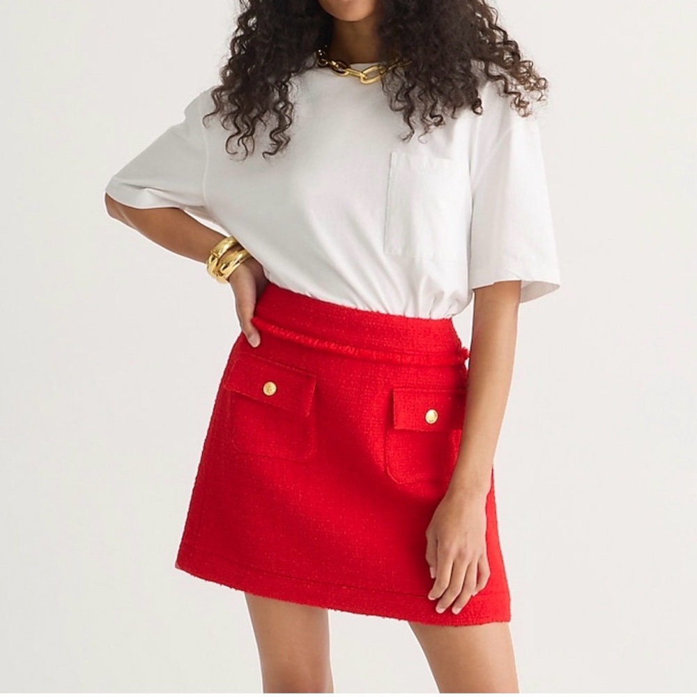 J. Crew Vibrant Red Mini Skirt